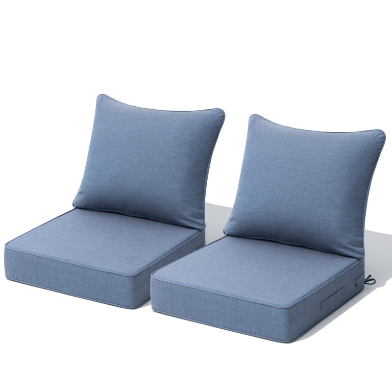 Ensemble de coussins de patio Sunbrella, 2, Bleu