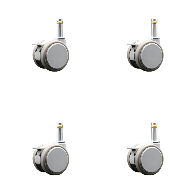 MRI Safe Caster with Brake and Grip Ring Stem