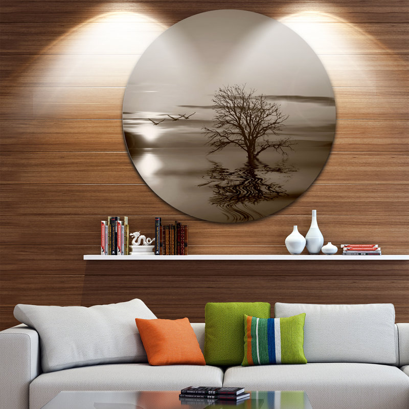 «Flying Birds, Lonely Tree», reproduction de photo sur métal, H 36 po x l 36 po x P 1 po