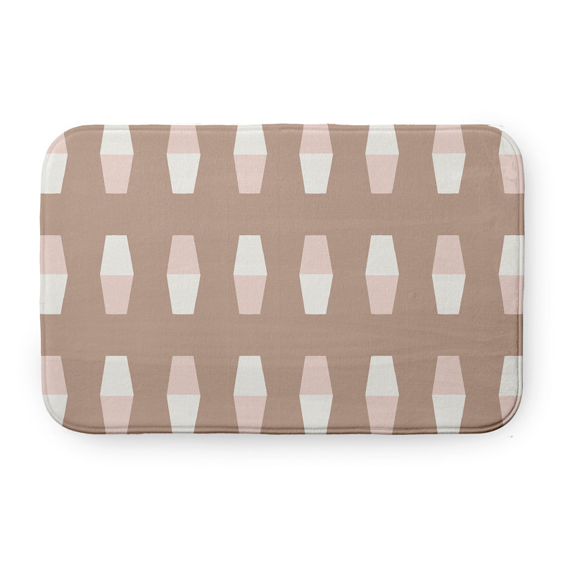 Tapis de bain quilles, L 21 po x L 34 po, Rose