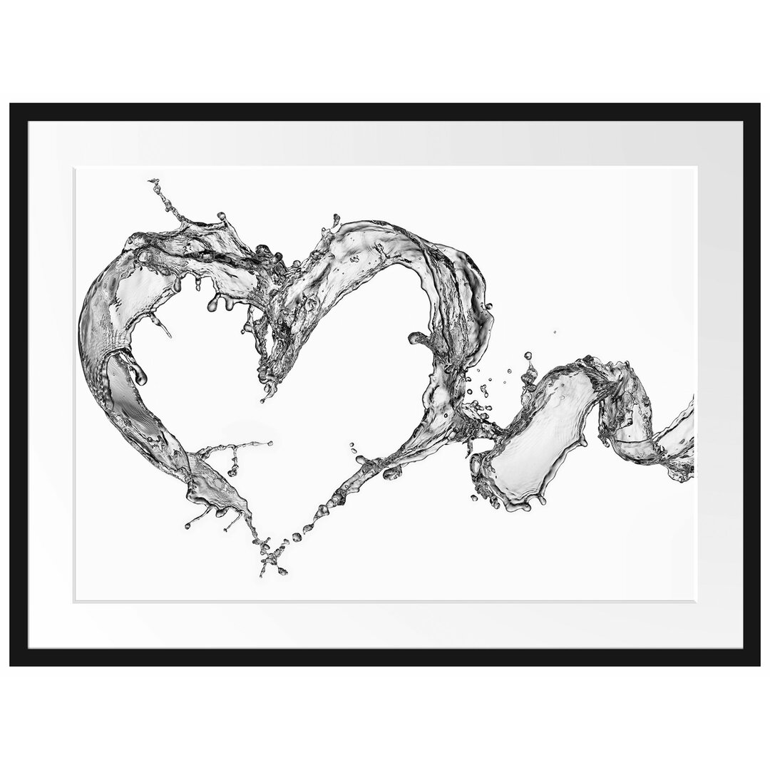 Gerahmtes Poster Water Heart