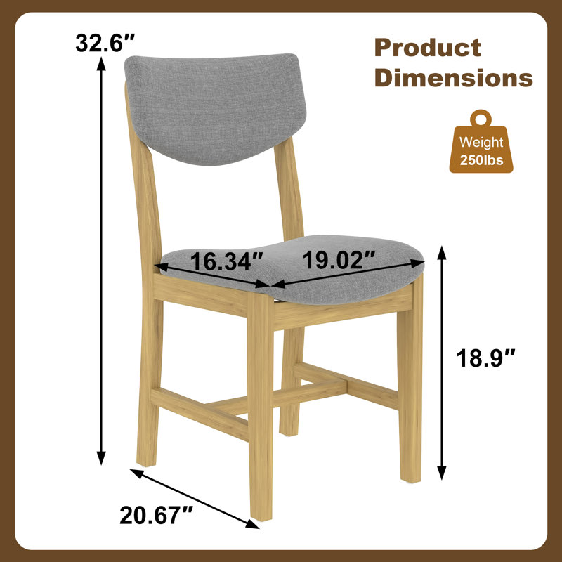 Ensemble de 4 chaises de salle à manger rustiques Roomfitter, Gris clair, Bois naturel