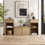 Banc de rangement tout-en-un avec coussin, compartiments, tiroirs et tablettes ouvertes, banc de rangement-131213398