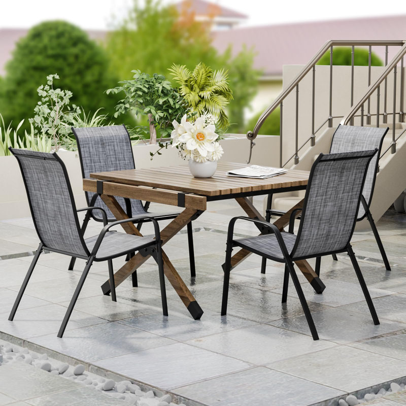 Patio Dining Armchair, Gray
