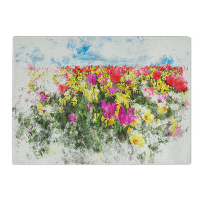 Meadow of Flowers Watercolour Chopping Board