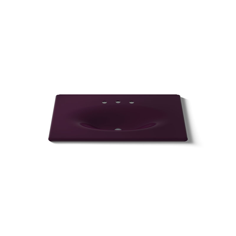 Iron Impressions 38" Single Bathroom Vanity Top, 8'' Centers, Black Plum