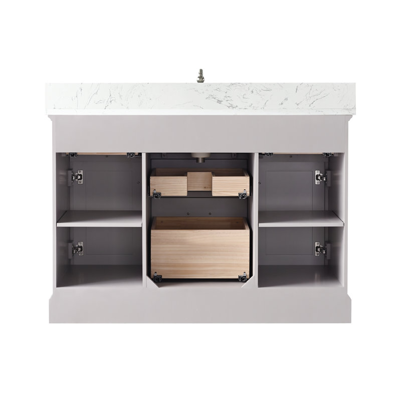 Thompson 48" W Single Vanity, Taupe/Brushed Nickel