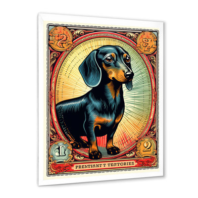 " Retro Illustration Of Cute Dachshund I "