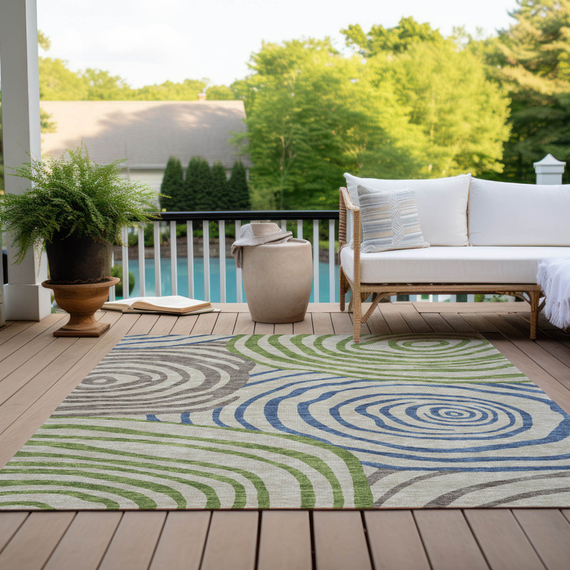 Leis Abstract Indoor Rug, Rectangle 5' x 7'6"