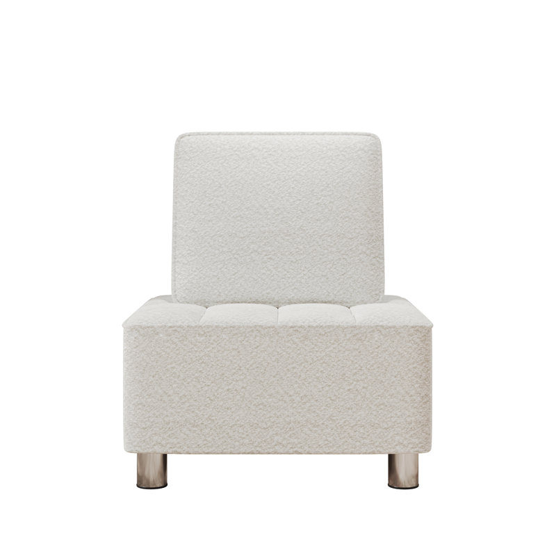 Rymann Modern 31" Velvet Couch Comfortable Upholstered Single Seater Sofa for Living Room, White