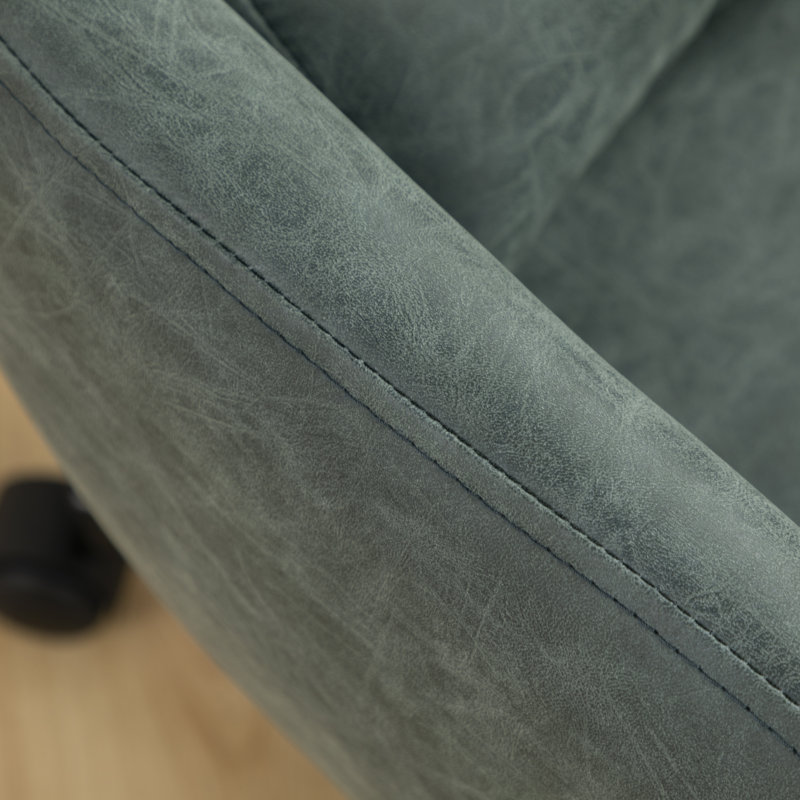 Chaise de bureau pivotante en similicuir Kopko, Bleu-gris