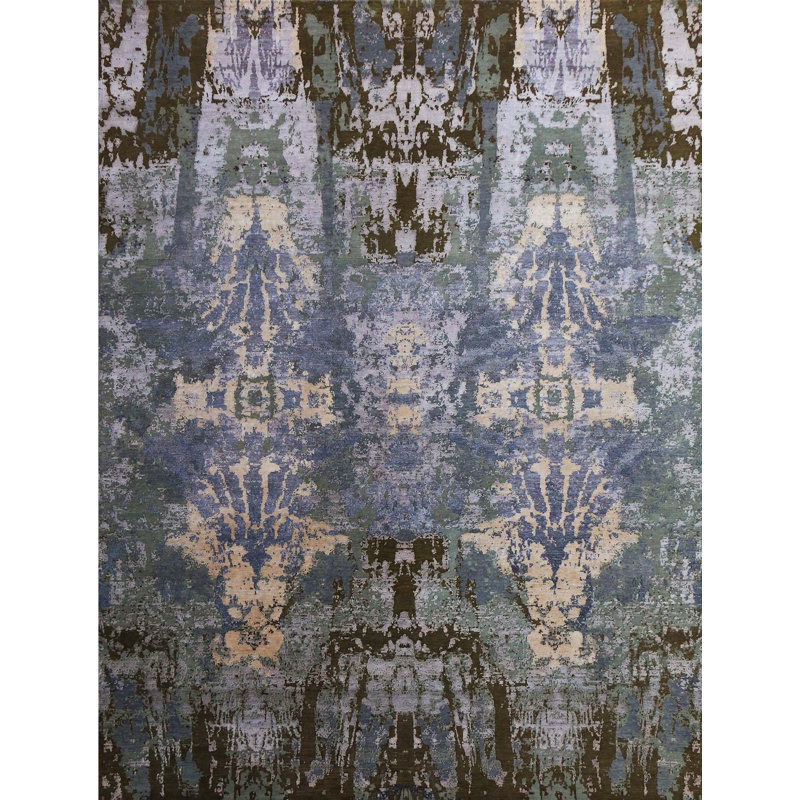 Tapis rectangulaire noué à la main, Rectangle 10 pi x 14 pi