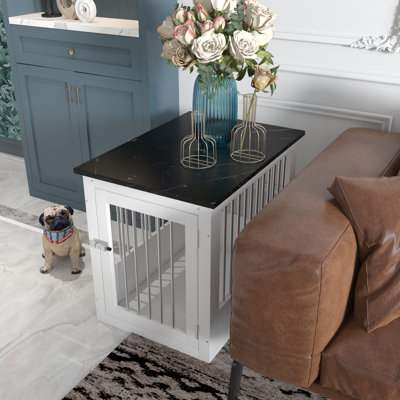ARK Densign II  Indoor Wooden Pet Crate Crate & End Table Casual Bed Nightstand,DIY Pet Crate,With Installation Hardware Kit,SMALL