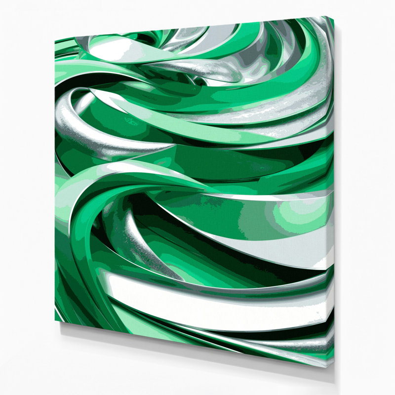 «Abstract Landscape 53», art mural sur toile verte, H 16 po x l 16 po