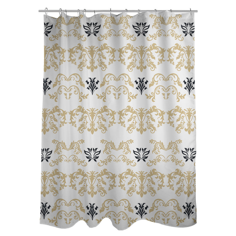 Rideau de douche New Orleans Football Baroque, Blanc/brun/noir