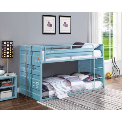 Lit superposé ACME (simple / simple), finition turquoise