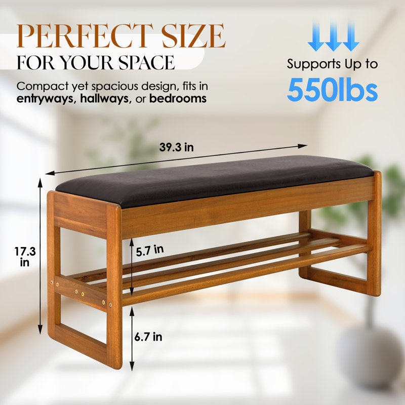 Shoe Storage Bench, Dark Brown