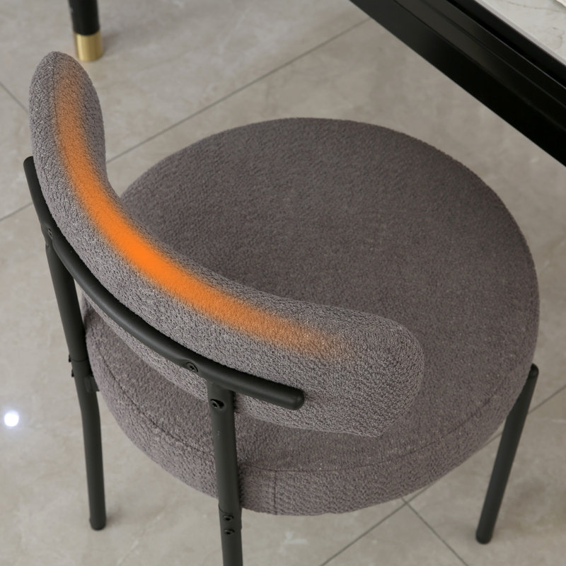 Chaises de salle à manger Sherpa, Gris foncé, 4
