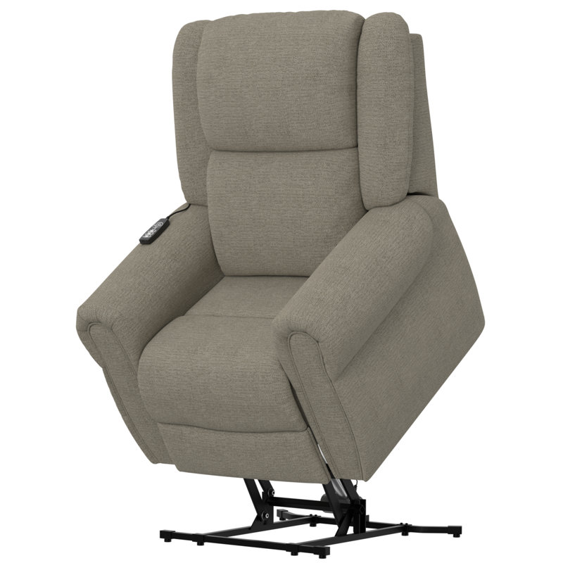 Glema Power Lift Lay Flat Recliner With Power Headrest, Therapeutic Heat & Massage And Nanobionic Fabric, Tan