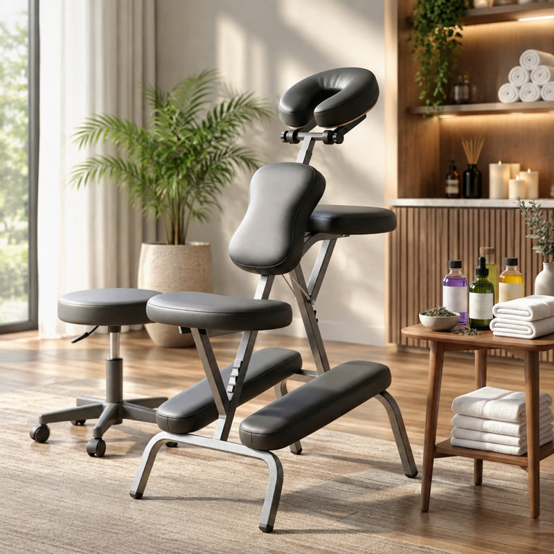Fauteuil de massage portatif avec appui-tête ajustable et sac de transport
