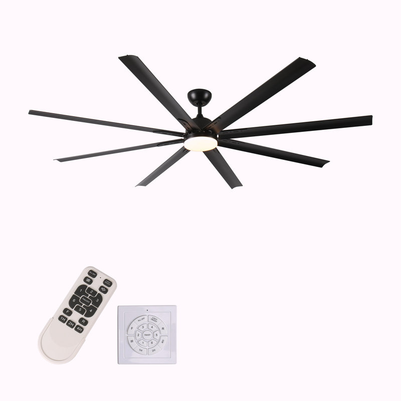 84 In Super Large Black Ceiling Fan With Remote Control