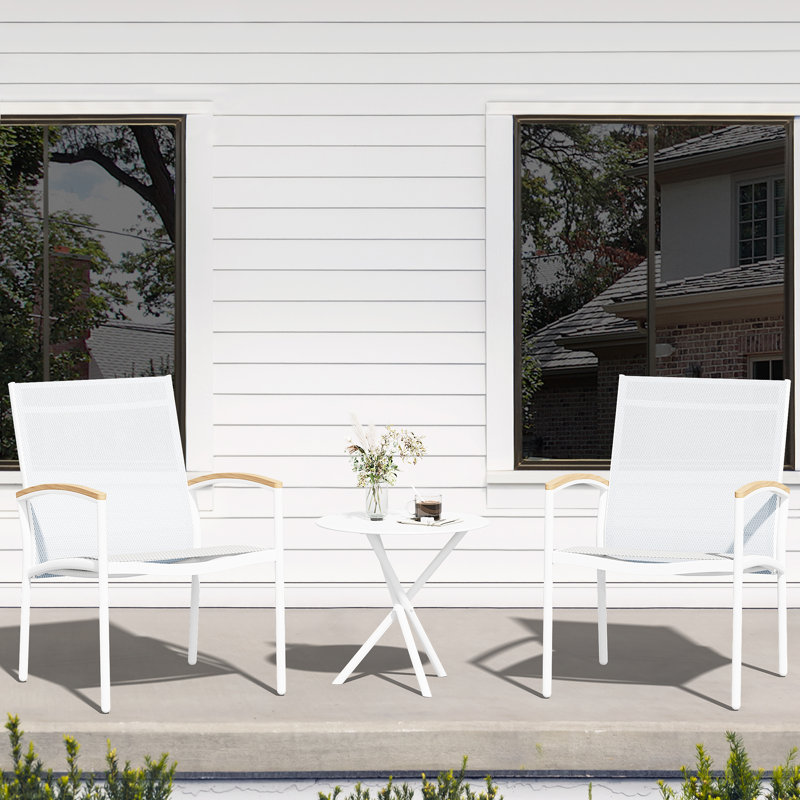 Happel Square 3 Piece Bistro Set, Beige