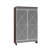 Modern Double Door Mirrored Shoe Cabinet - Brown, Frosted Glass, Silver Accents For Entryway Storage Edging