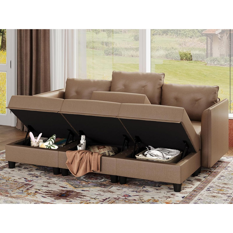 Zendajas 85'' Upholstered Sleeper Sofa, Brown Polyester Blend