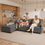 Canapé modulaire en L 111 po en velours côtelé de 111 po, canapé Cloud avec siège profond, repose-pieds mobile, port de charge intégré et poches latérales, canapé rembourré confortable avec coussins pour le salon-132015930