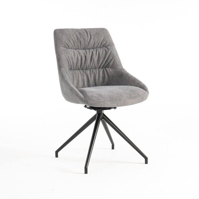 Avdi 50cm H Velvet Upholstered Side Chair, Grey