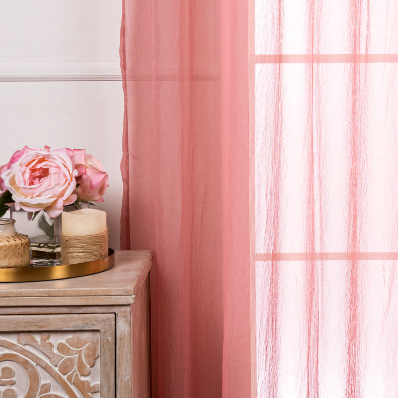 Rideau transparent Maaike, L 52 po x L 84 po, Mauve