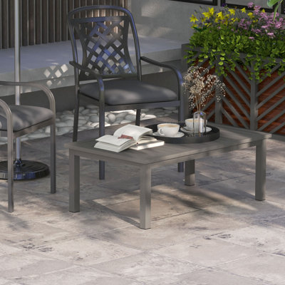 Nayelin Rectangular Metal Outdoor Coffee Table - 100 cm W 60 cm D