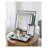 Waverly Mirrored Rectangle Tray, Medium, Silver MDF with Etched Motifs