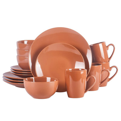 HomeVSS Color Wave 16-Piece Stoneware Dinnerware Set, Service for 4