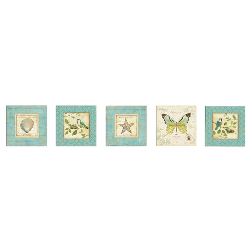 No Title - 5 Piece No Frame Print on Wood