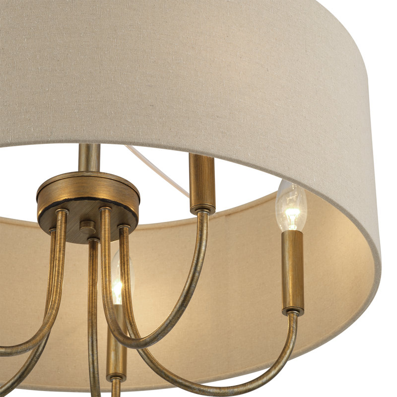 Lustre suspendu feuille d'or 5 lumières Ashani