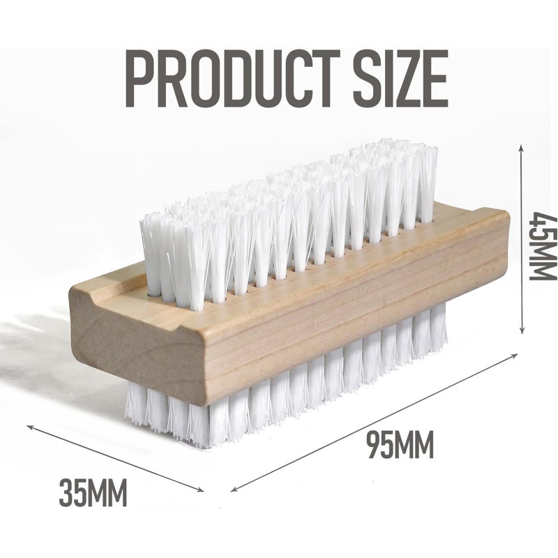 Wooden Nail Brush Set 3 Pack Double Sided Firm Bristle Nail Cleaner For Hands Feet Manicure Pedicure Cleaning Brush Durable Design