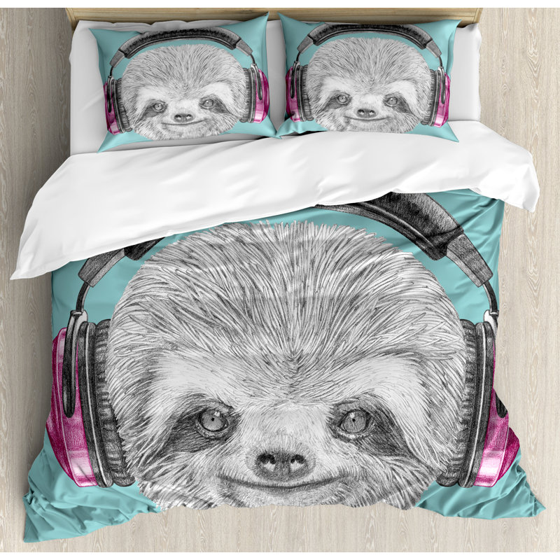 Sloth Modern & Contemporary Polyester Duvet Cover, King