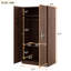 Armoire rustique en bois à 2 portes avec tringle suspendue et 3 tablettes, brun
