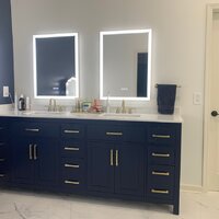 Beckett 84 Double Bathroom Vanity - Dark Blue  Beautiful bathroom  furniture for every home - Wyndham Collection