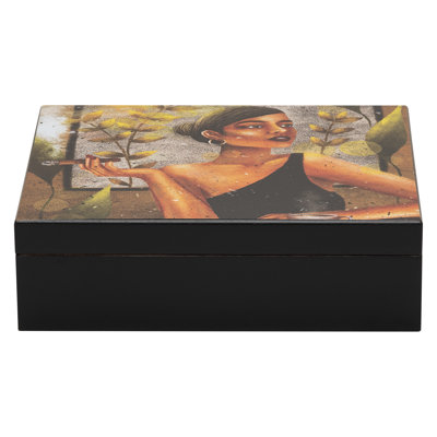 Gold Brass Stainless Steel Cigar Humidor