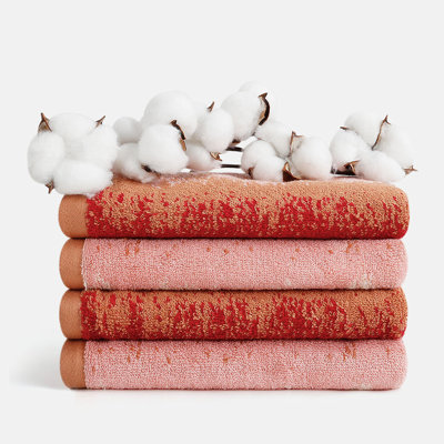Hand Towels with Hanging Loop (4-Pack 16x28in), Organic Cotton, Siro Spun, Quick-Dry & Super Absorbent Durable for Bathroom & Gym, Commercial-Grade Bulk Vacuum-packed, OEKO-TEX Certified