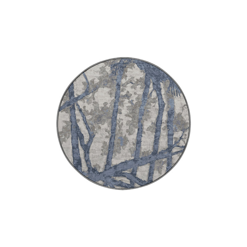 Silky Soft Plush Grey Area Rug, Round 3'
