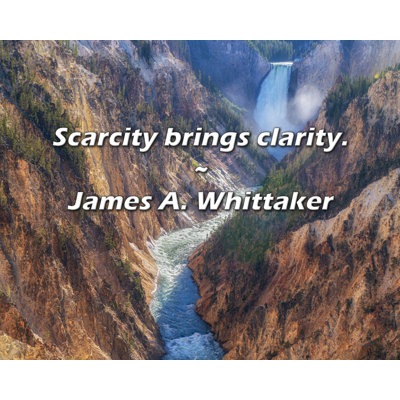 Artsy Quote "Scarcity brings clarity." By James A. Whittaker Gallery Wrapped Canvas