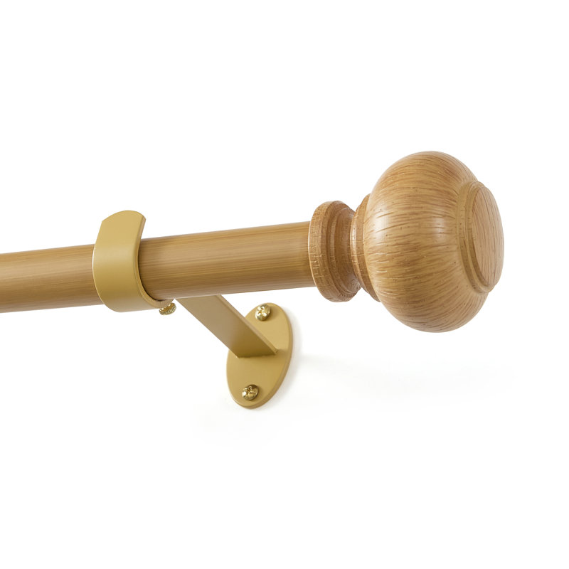 Tringle à rideau ajustable Samir Rustic, L 48 po x L 86 po, Érable