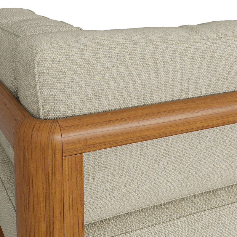 Chaise d'angle modulaire d'extérieur Peasnell en teck couleur sable, Sand