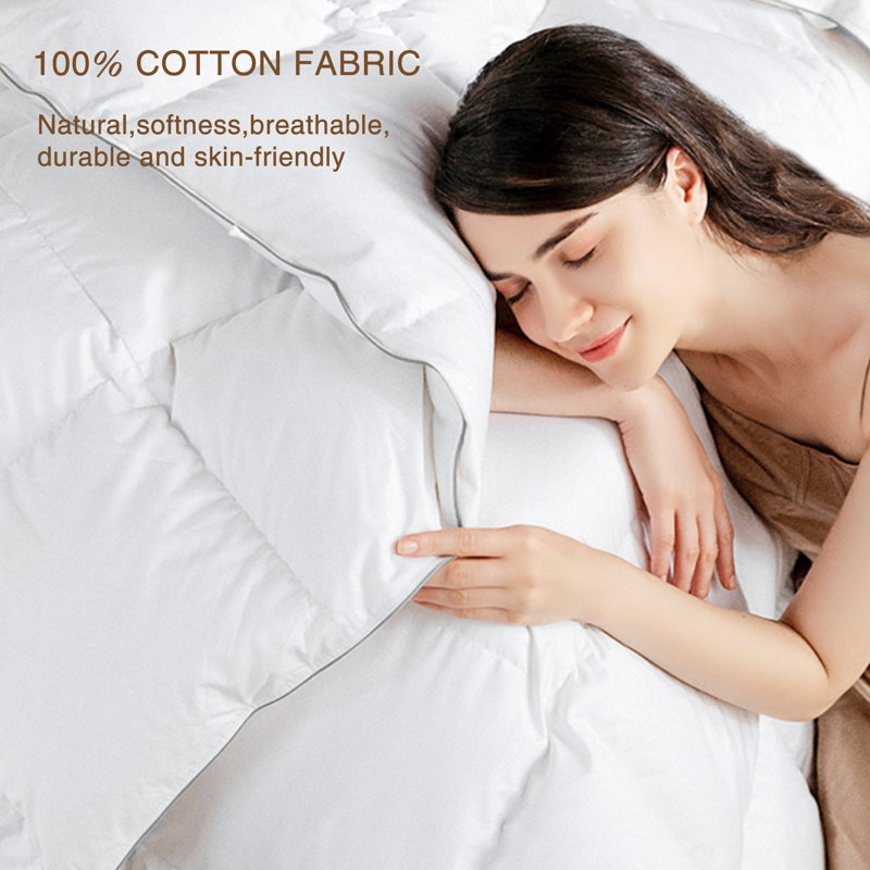 Cotton Box Stitch Comforter, California King Comforter, White
