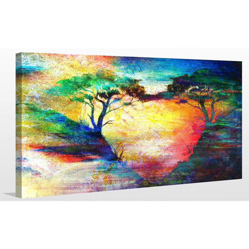 « couleur trees », reproduction d’art sur toile tendue, H 36 po x l 60 po x P 1,5 po