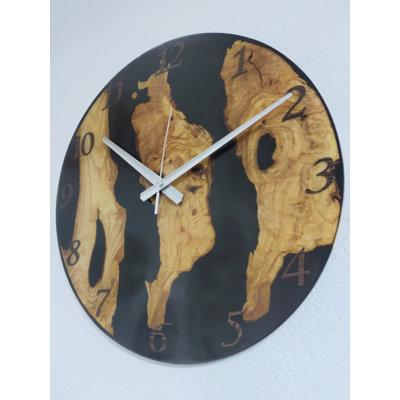 16 Inch Diameter Ready To Ship, Resin Wall Clock, Wall Clock, Wood Clock, Wall Decor, Wooden Clock, Large Wall Clock, Large Wall Clock