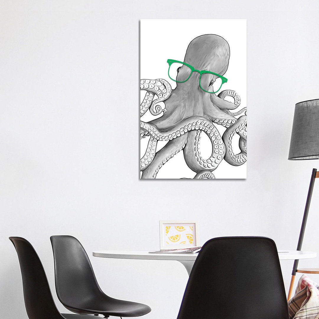 Oktopus mit grüner Brille